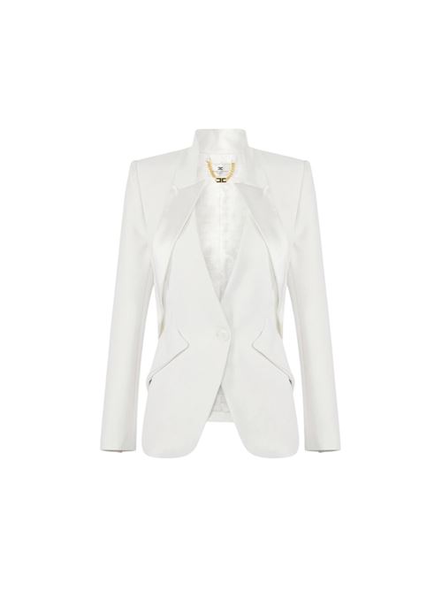 Giacca in crêpe leggero con rever in raso ELISABETTA FRANCHI | GI19261E2.360